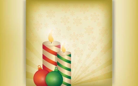 Download Flat Design Christmas Candle Background - Flat Collection