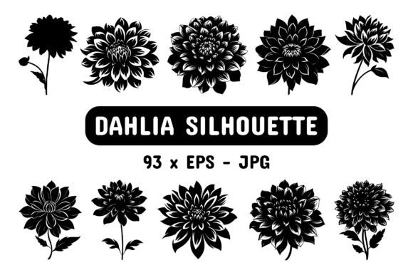 Download Dahlia Silhouette Set Collection Bundle - Silhouette Collection