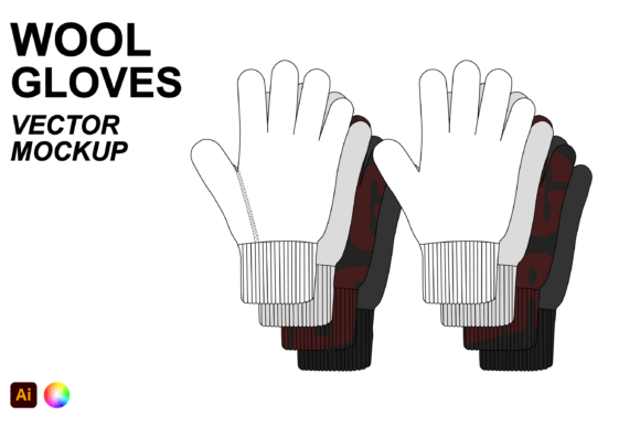Download Wool Gloves Flat Vector Mockup - Flat Collection
