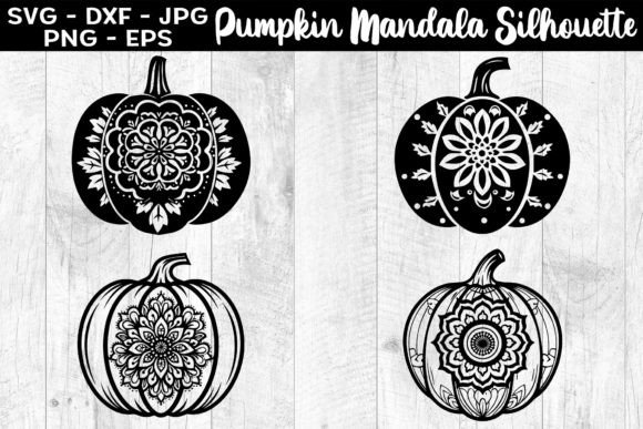 Download Pumpkin Mandala Silhouettes SVG EPS PNG - Silhouette Collection