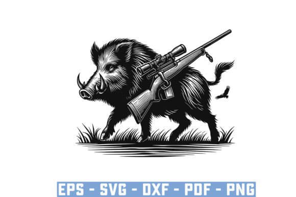 Download Wild Boar Hunter Pig Silhouette Bundle - Silhouette Collection