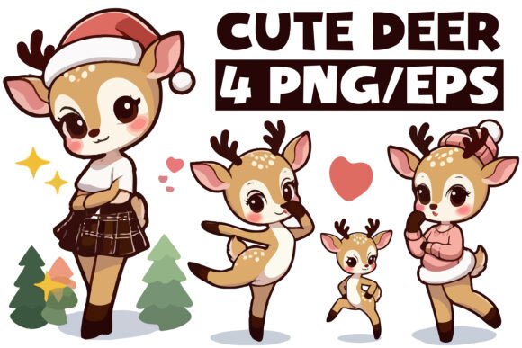 Download Cute Deer Vector Graphic Illustrations - Deer vector Collection