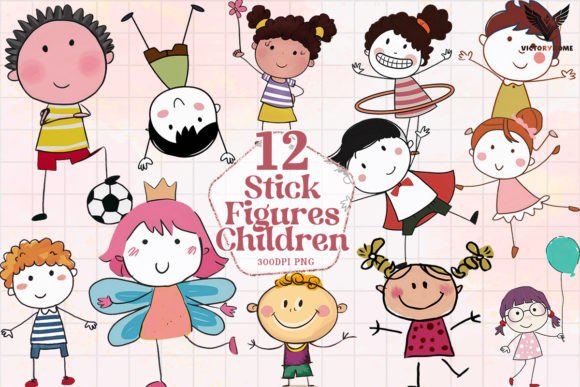 Download Stick Figures Children Clipart PNG - Child Collection