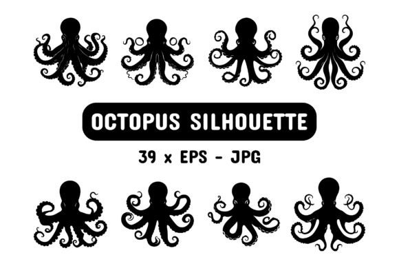 Download Octopus Silhouette Set Collection Bundle - Silhouette Collection