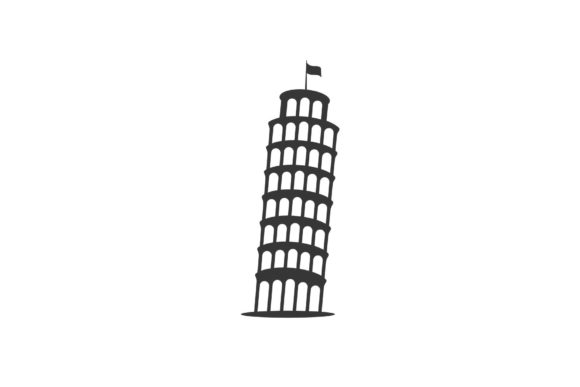 Download Leaning Tower of Pisa Silhouette Vector - Silhouette Collection