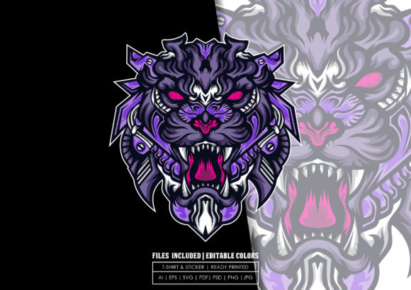 Download Colorful Mecha Tiger Illustration - Tiger illustration Collection