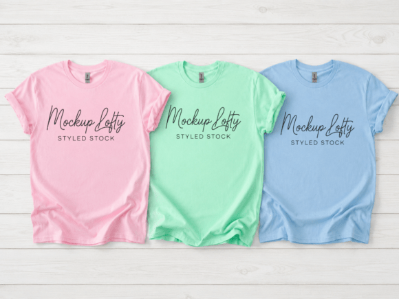 Download Gildan 5000 Group Flat Lay Tshirt Mockup - Premium Resources