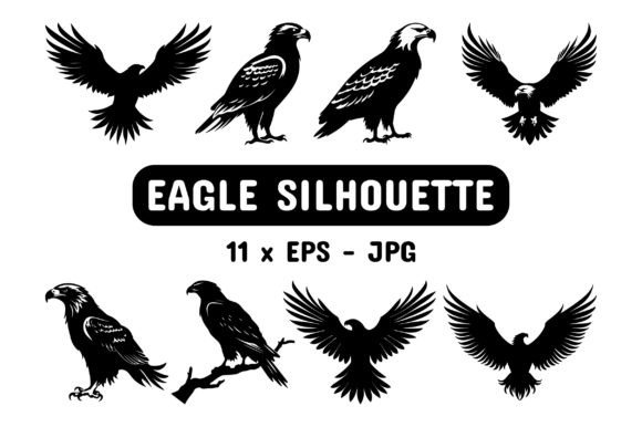 Download Eagle Silhouette Set Collection Bundle - Silhouette Collection