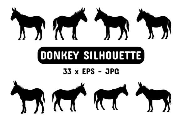 Download Donkey Silhouette Set Collection Bundle - Silhouette Collection