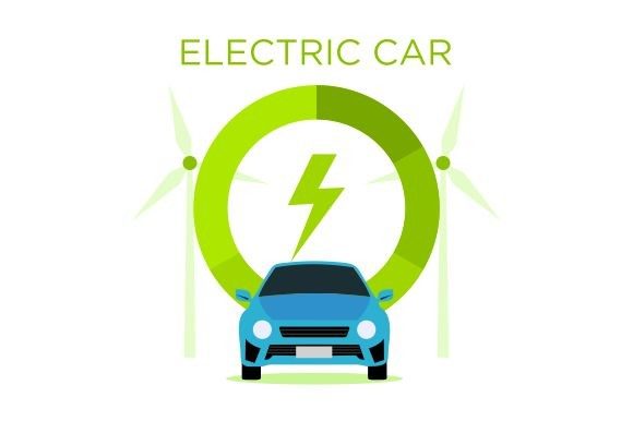 Download Electric Vehicle Car in Flat Design - Flat Collection