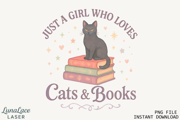 Download Cat Lover Book PNG Instant Download - Instant download Collection