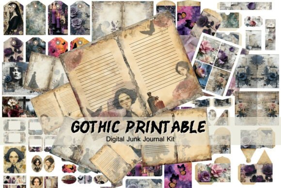 Download Gothic Junk Journal Kit Instant Download - Instant download Collection