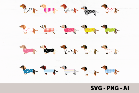 Download Dachshunds Clipart, Colorful Weiner Dogs - Premium Resources