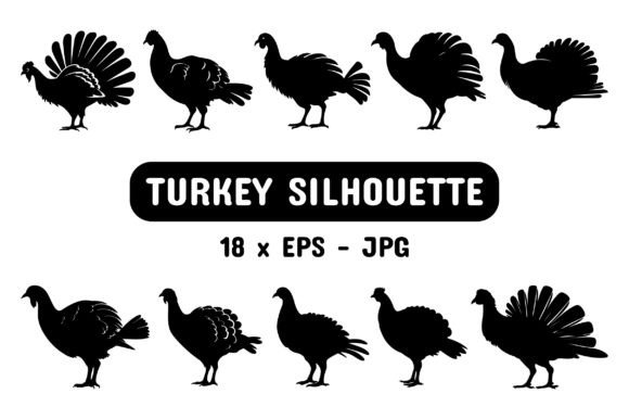 Download Turkey Silhouette Set Collection Bundle - Silhouette Collection