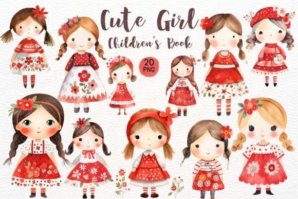 Download Cute Girl Children's Book PNG Bundle - Child Collection