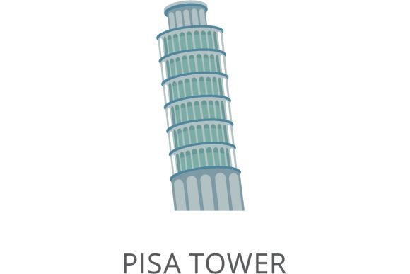 Download Leaning Tower of Pisa. Colored Flat Vect - Flat Collection