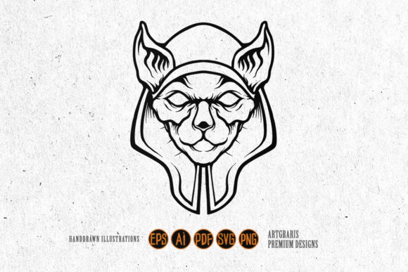 Download Silhouette Egyptian Spinx Cat Logo - Silhouette Collection