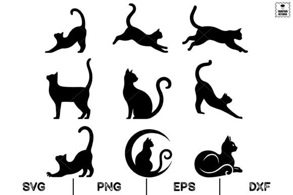 Download Cat Silhouette Set, Animal, Svg - Silhouette Collection