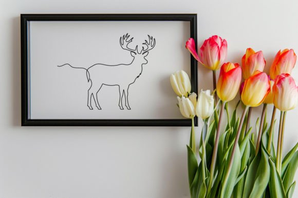 Download One Line Drawing of a Deer Vector Sketch - Deer vector Collection