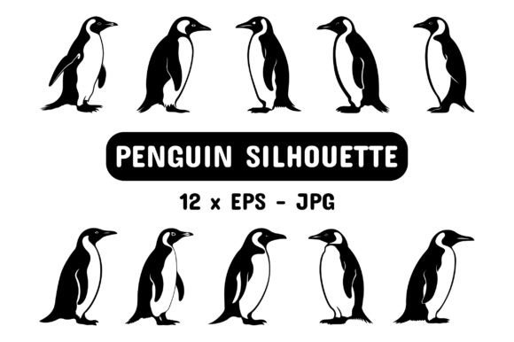 Download Penguin Silhouette Set Collection Bundle - Silhouette Collection