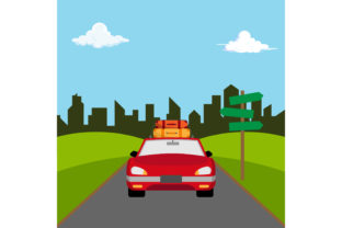 Download Holiday Trip by Car Flat Design - Flat Collection