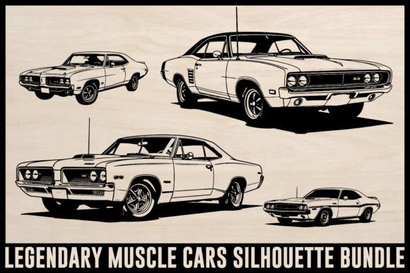 Download Classic Muscle Car Silhouette Pack - Silhouette Collection