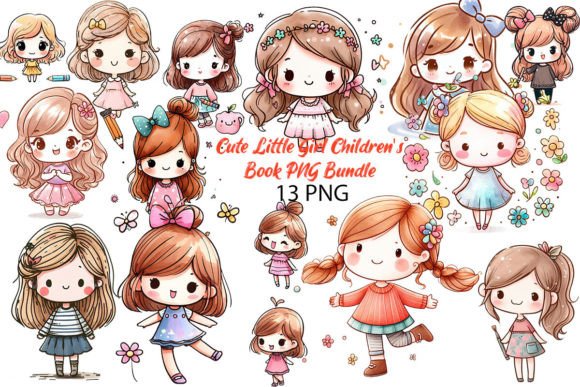Download Little Girl Children's Book PNG Bundle - Child Collection
