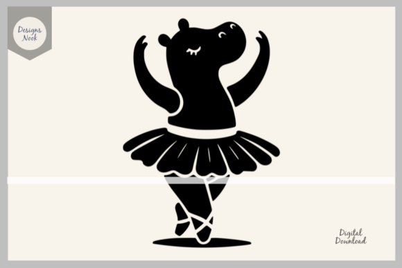Download Ballerina Hippo SVG Clipart Silhouette - Silhouette Collection