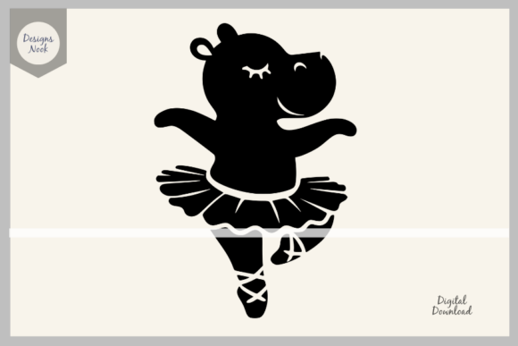 Download Ballerina Hippo SVG Clipart Silhouette - Silhouette Collection