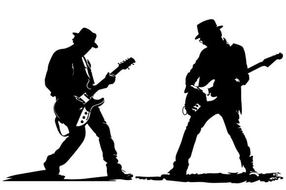 Download Guitar Player Silhouette Vector Graphic - Silhouette Collection