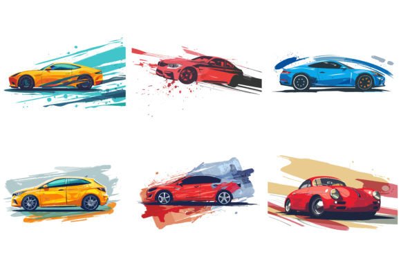 Download Car Vector Flat Design with Brush - Flat Collection