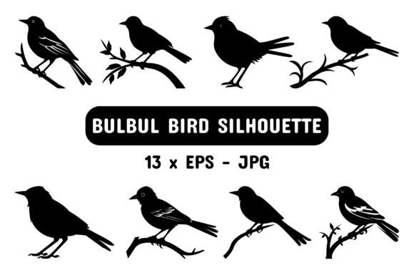 Download Bulbul Silhouette Set Collection Bundle - Silhouette Collection