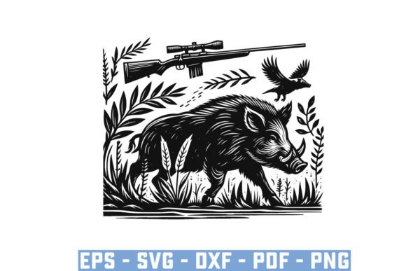 Download Wild Boar Hunter Pig Silhouette Bundle - Silhouette Collection