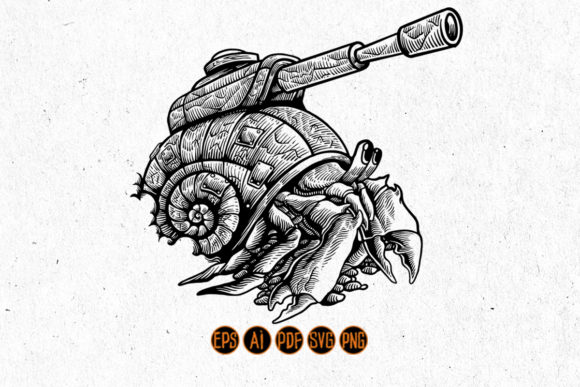 Download Handdrawn Hermit Crab Silhouette Clipart - Silhouette Collection